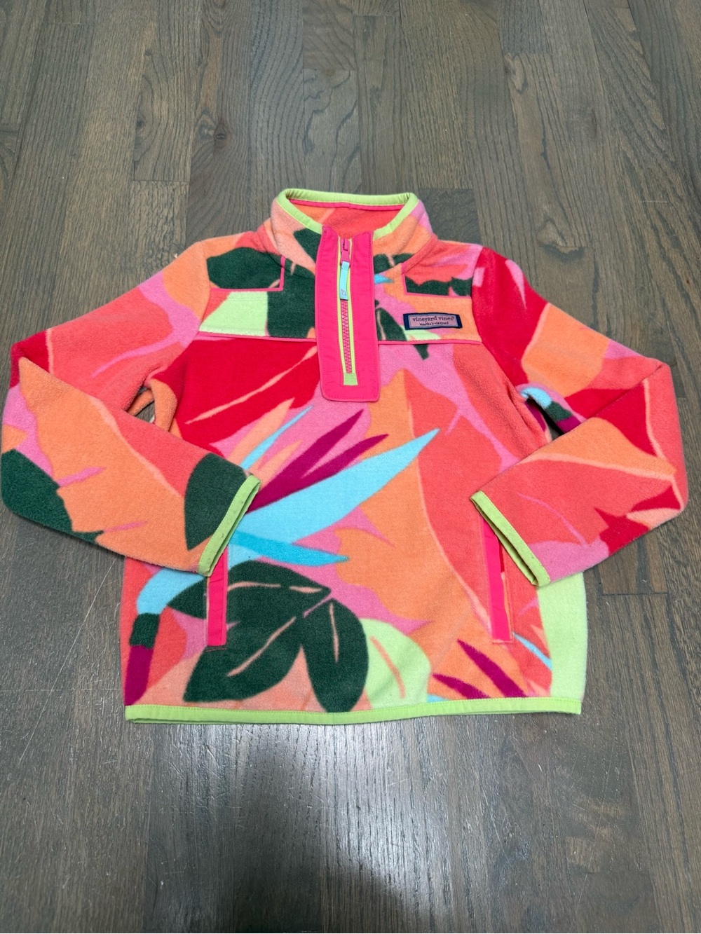 Vineyard Vines Bright Tropical Half-Zip Fleece Pullover